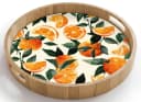 OnlyWow Tablett Rund mit Henkel Eichenholz Beige Orange Bild 2