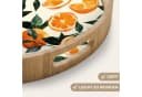 OnlyWow Tablett Rund mit Henkel Eichenholz Beige Orange Bild 3
