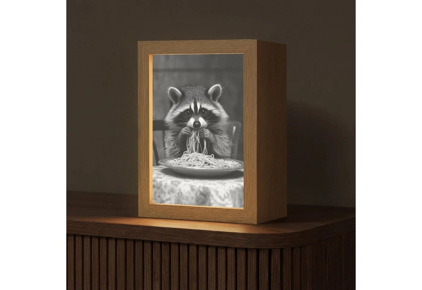 OnlyWow Tischleuchte Lightbox Waschbär Dimmbar LED - Bild 2