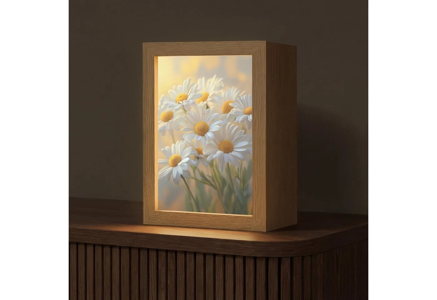 OnlyWow Tischleuchte Lightbox Gänseblümchen Weiß Dimmbar LED - Bild 2