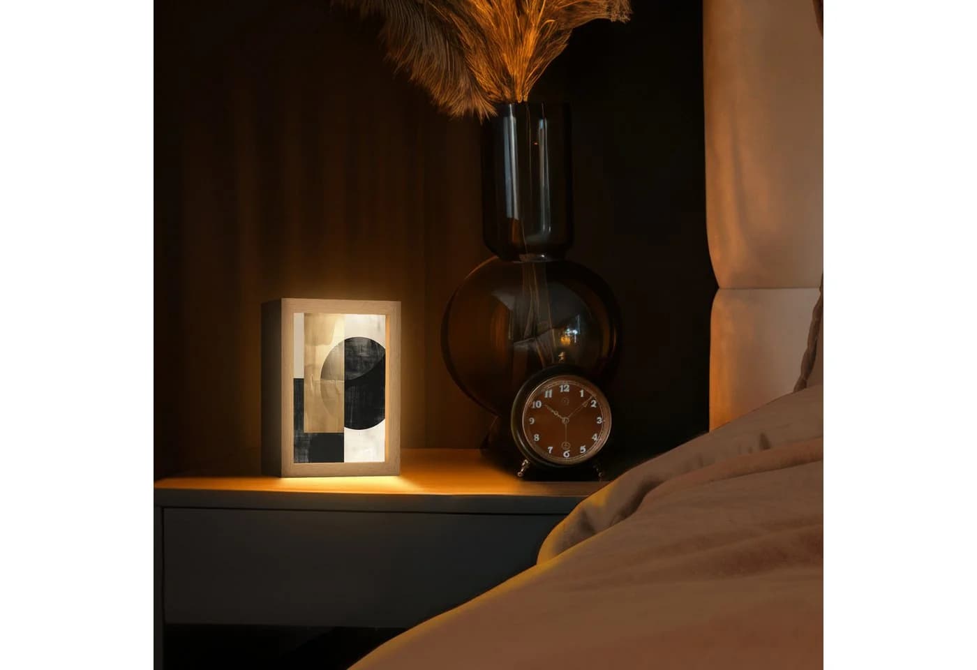 OnlyWow Tischleuchte Abstrakt Dimmbar LED Farbwechsel Holz - Bild 3