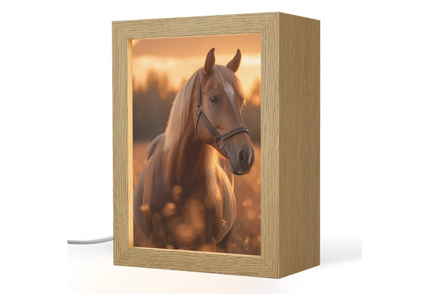 OnlyWow Tischleuchte Pferd Holzrahmen Dimmbar LED - Bild 2