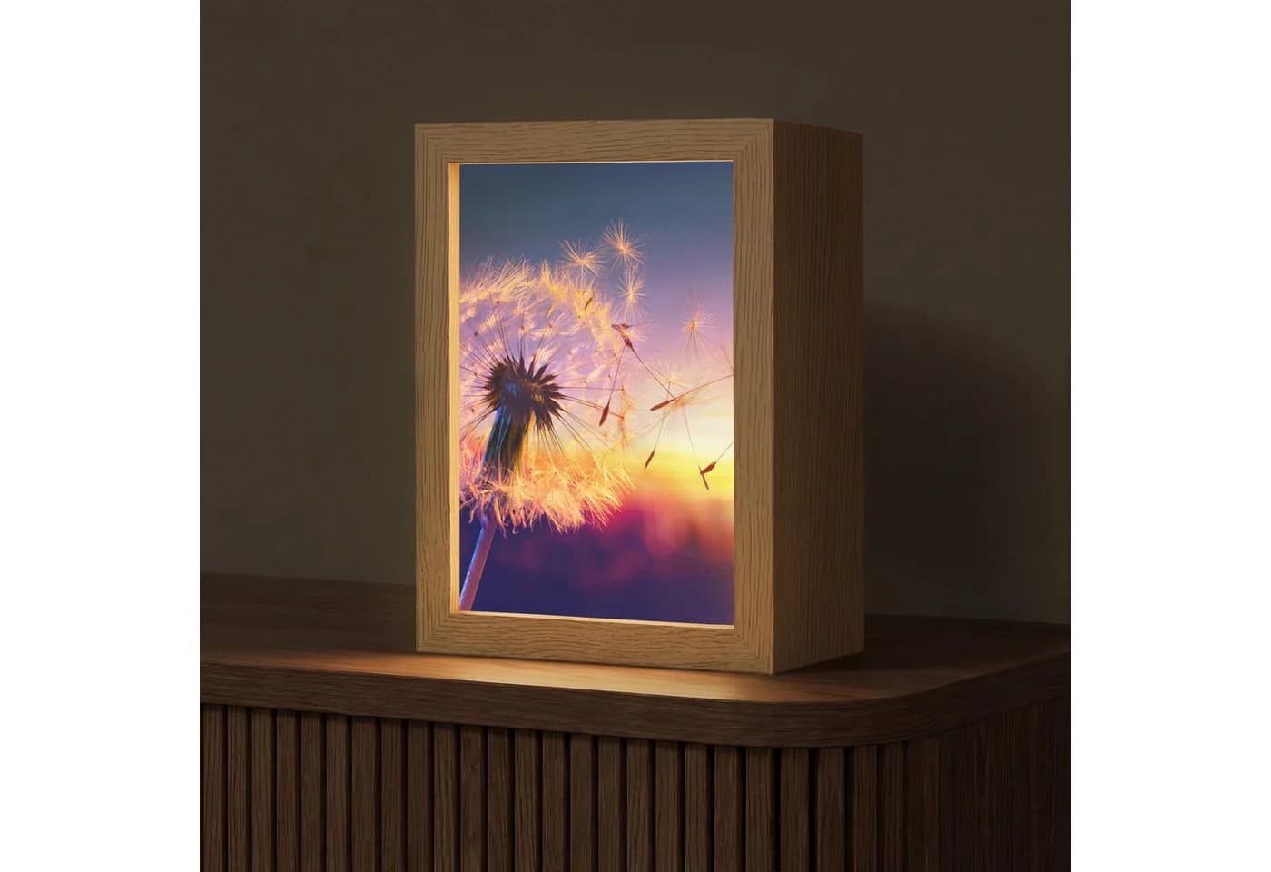 OnlyWow Tischleuchte Lightbox LED Dimmbar Farbwechsel Holzrahmen - Bild 2