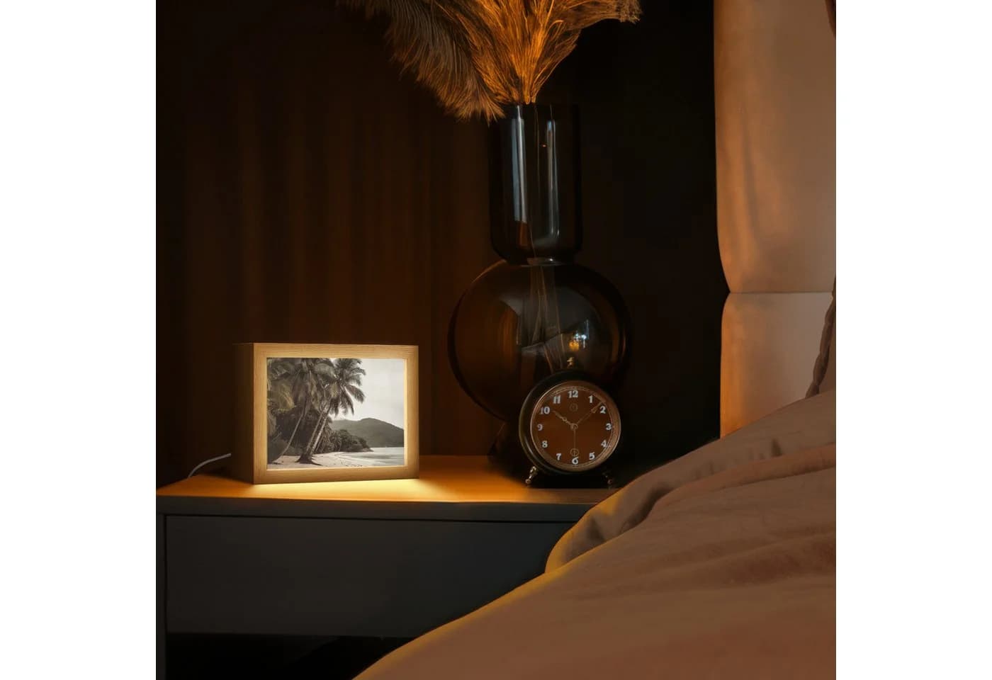 OnlyWow Tischleuchte Lightbox Insel Dimmbar LED Holzrahmen - Bild 3