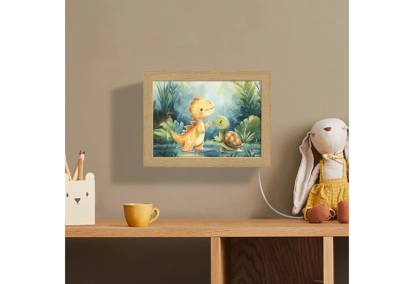 OnlyWow Wandleuchte Lightbox Dinosaurier & Schildkröte Dimmbar LED - Bild 4