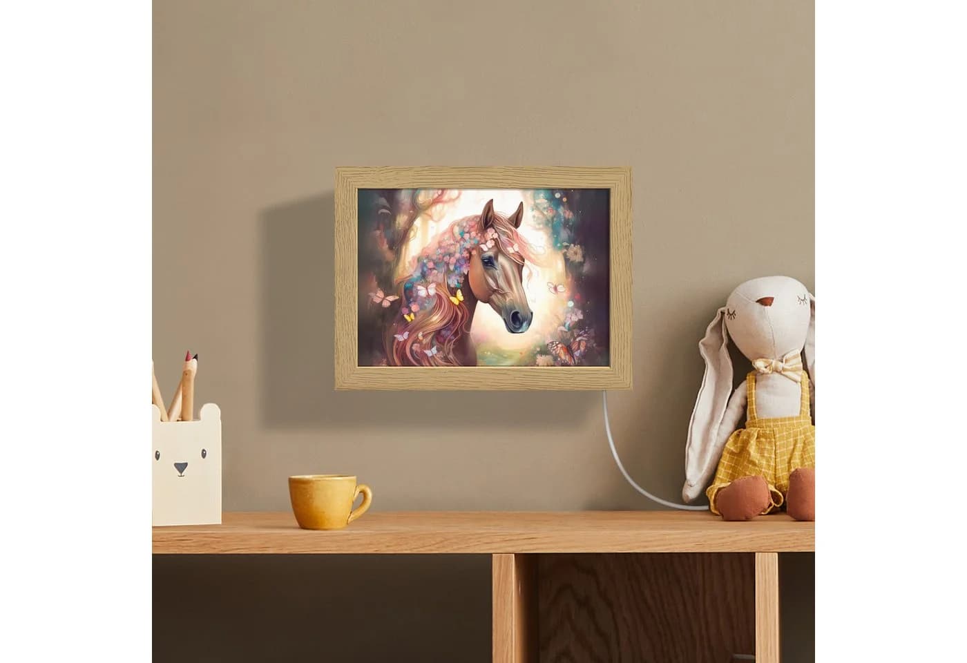 OnlyWow Wandleuchte Lightbox Pferd Dimmbar LED Kinderzimmer - Bild 4