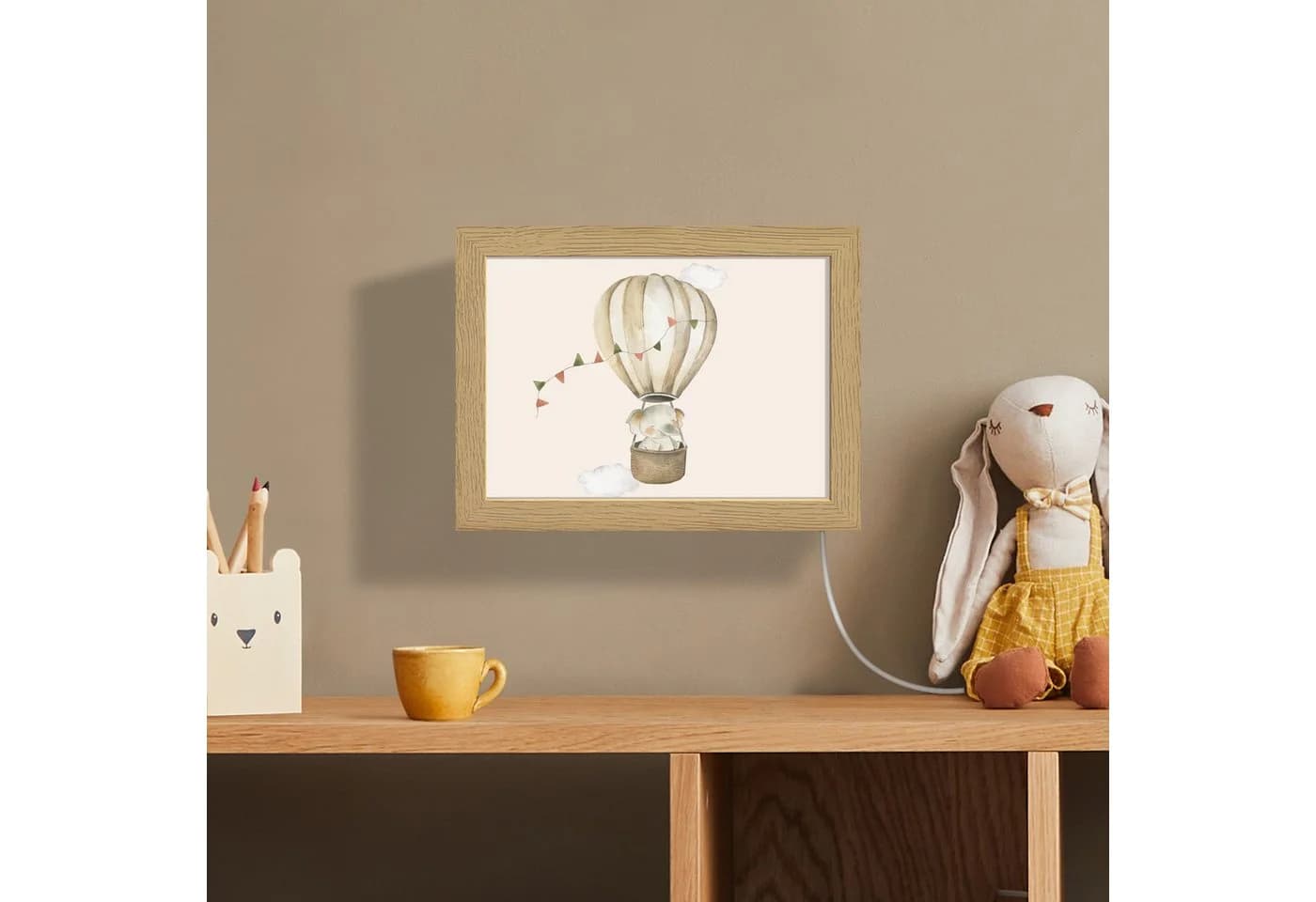 OnlyWow Wandleuchte Lightbox Elefant Beige Dimmbar LED - Bild 4