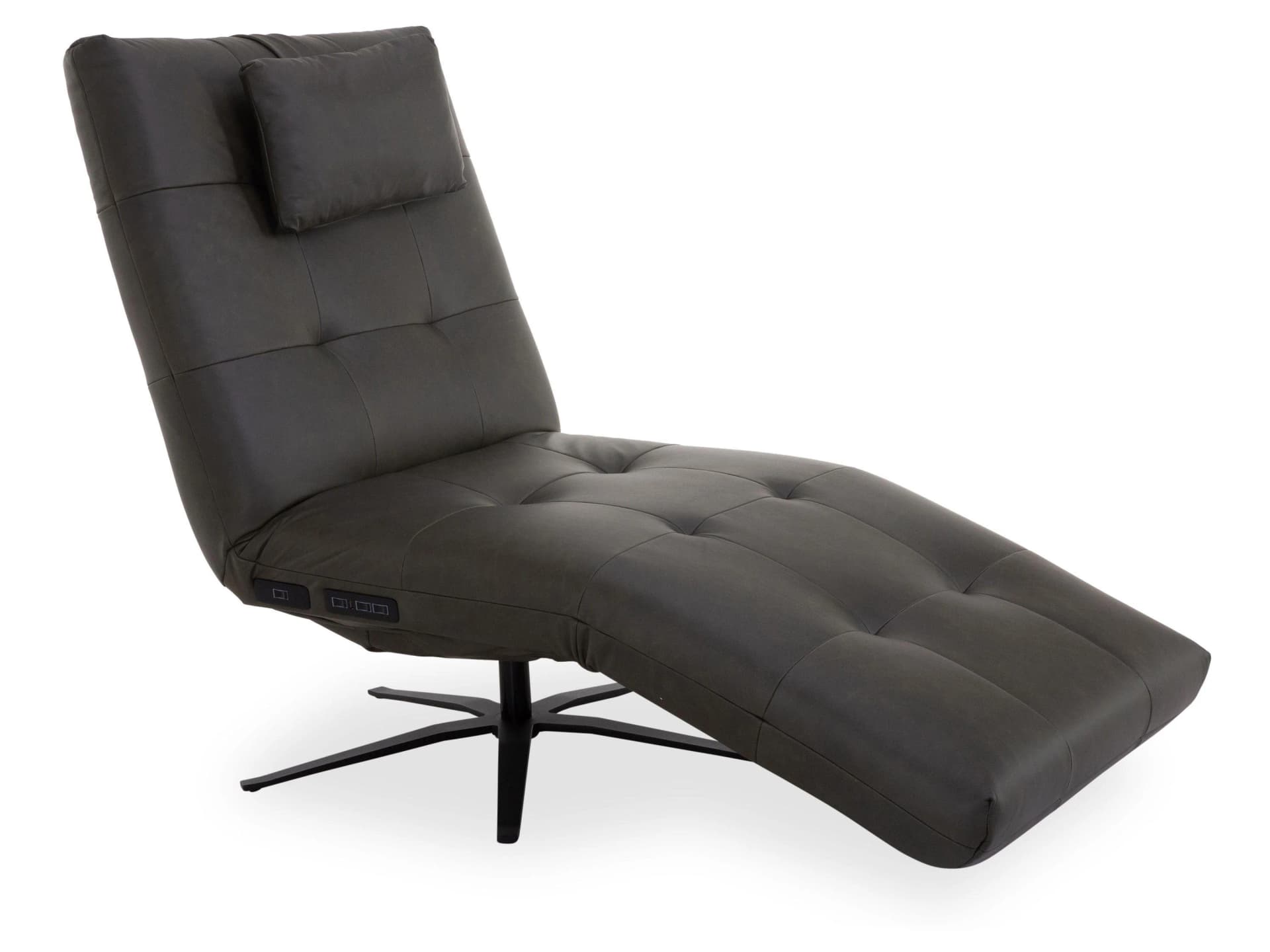Einzelliege Elastoform CHLOE Leder Olive Motorisch Verstellbar