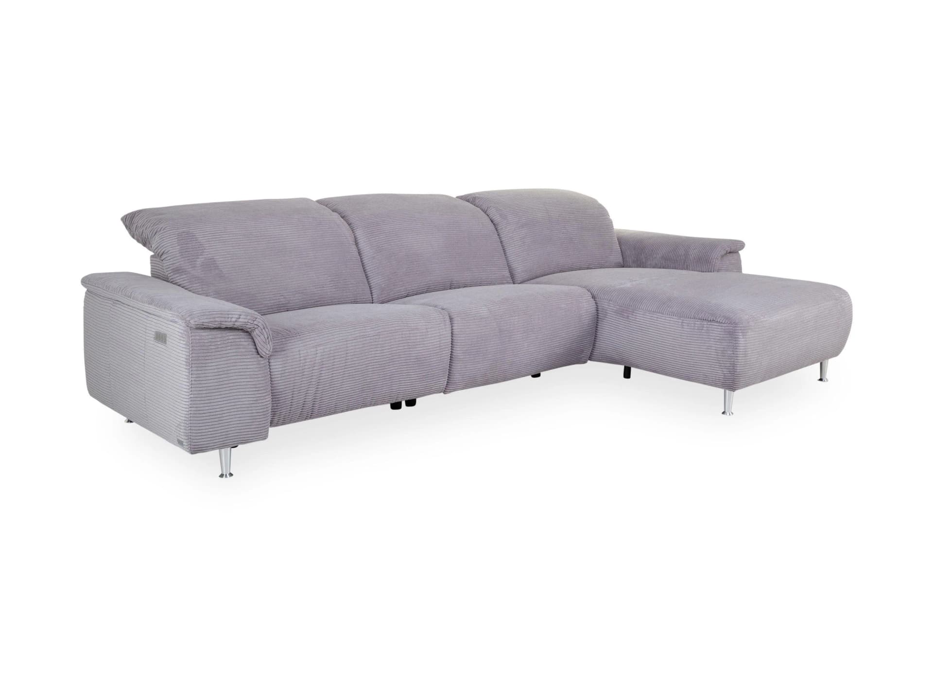 Polsterecke MONDO ATLA 2.0 Grau Stoff Cord mit Relaxfunktion