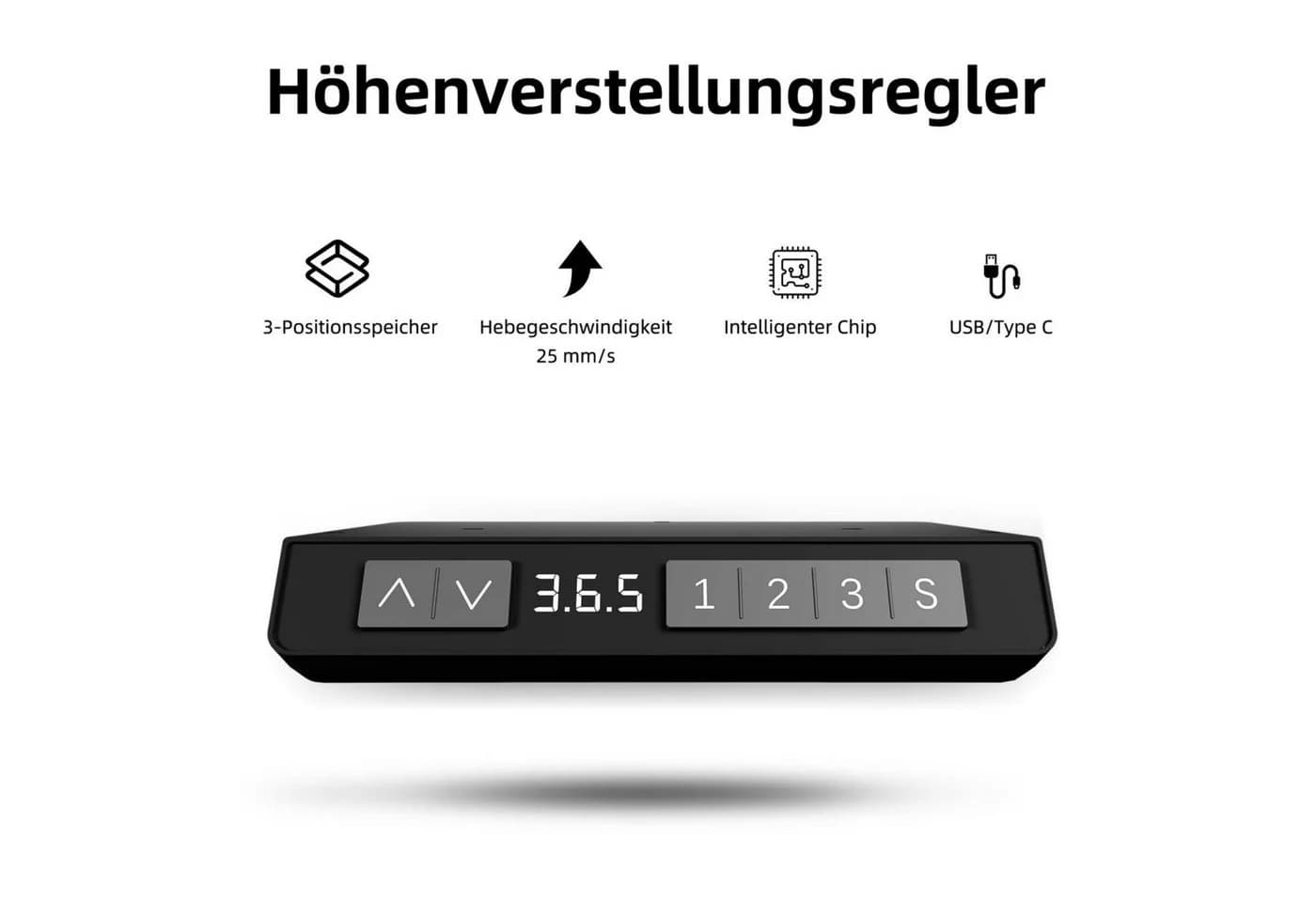 HOMAVO Elektrischer Schreibtischständer Weiß Höhenverstellbar mit USB - Bild 3
