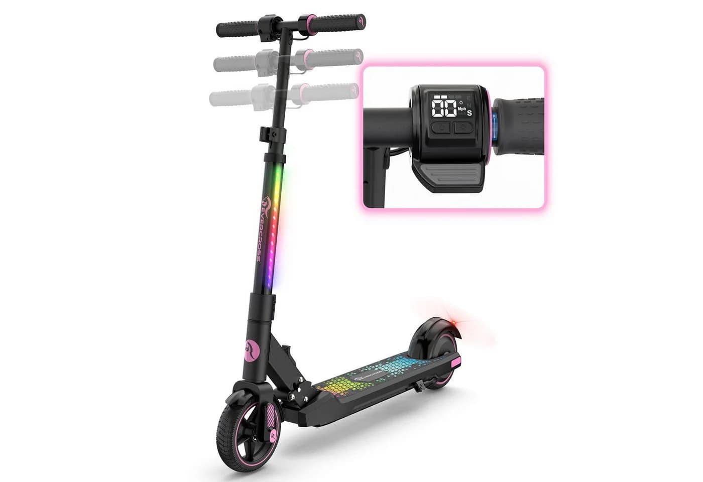 EVERCROSS TECH Elektro-Kinderroller EV06C Rosa Faltbar LED Display - Bild 2