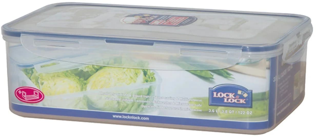 LOCK & LOCK Vorratsdose 3,6 l weiß rechteckig mit Serviereinsatz - Bild 2