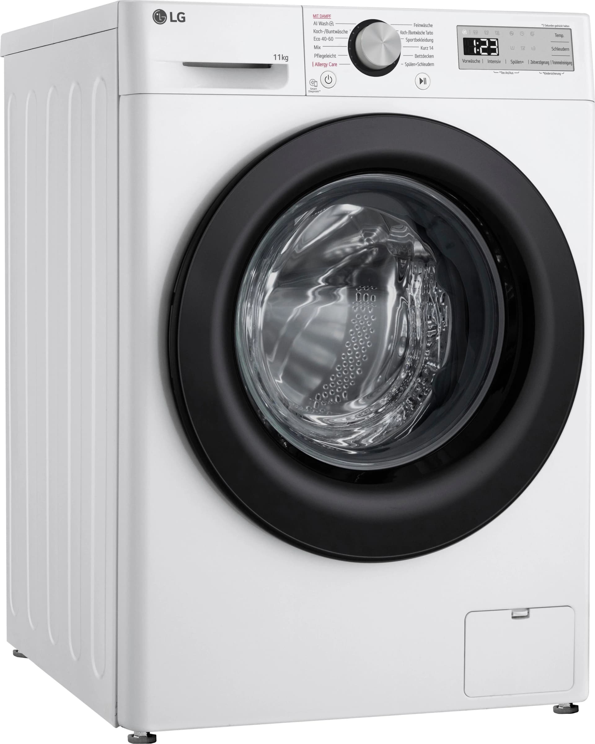 LG Waschmaschine F4WR4911P 11 kg Frontlader mit Steam-Funktion Schwarz-Weiß