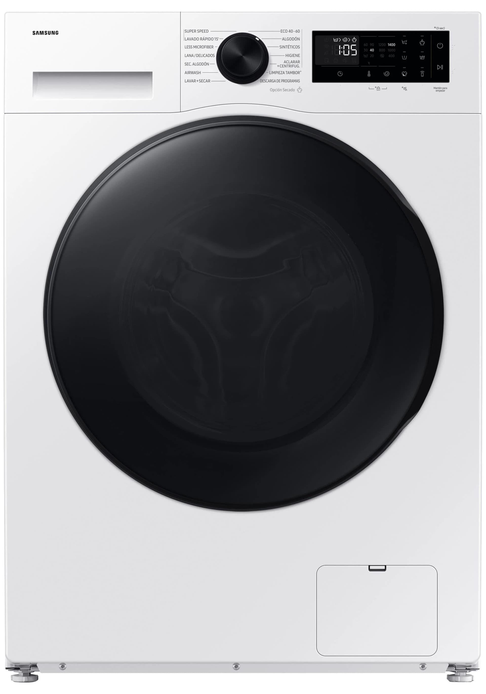 SAMSUNG Waschtrockner WD90DG5G34BE Weiß Hygiene-Dampfprogramm