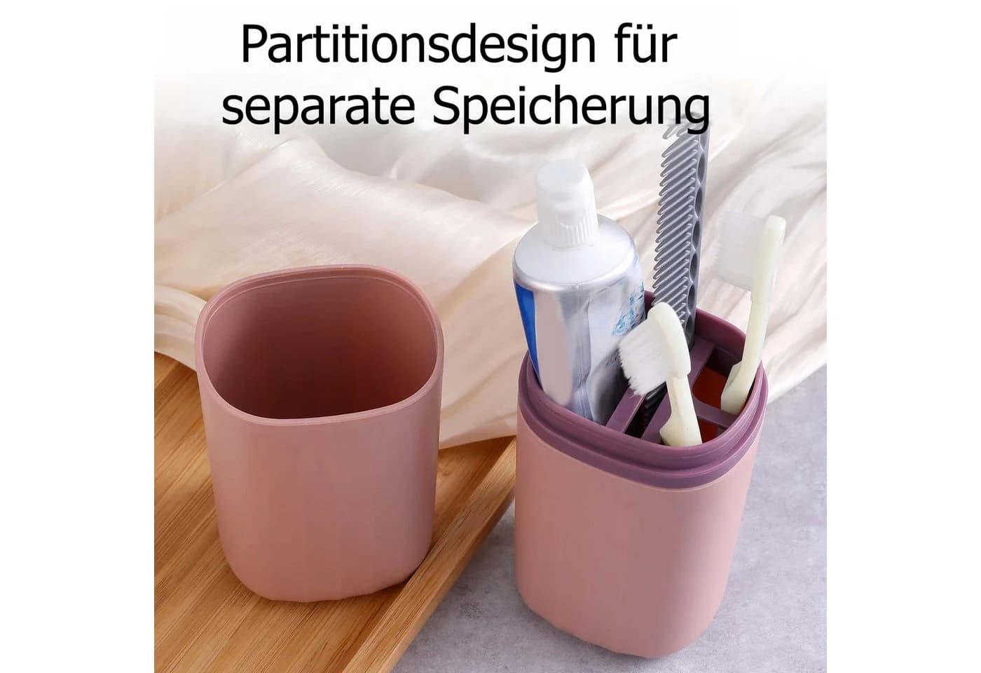 FOUORTUNATE-BEE Zahnputzbecher 3-in-1 Reise-Zahnbürstenbox mit Bechern - Bild 4