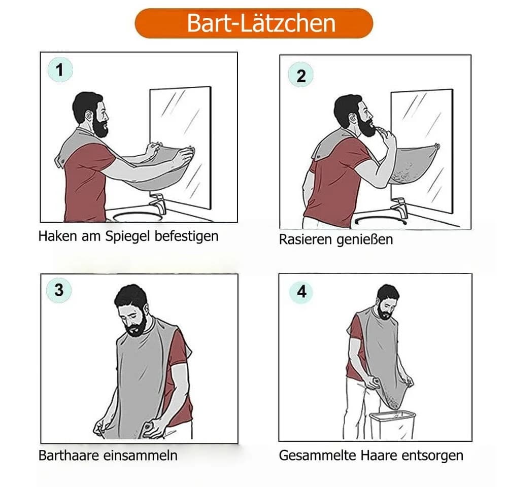 FOUORTUNATE-BEE Umhängeschürze Bartschürze mit Saugnäpfen - Bild 3