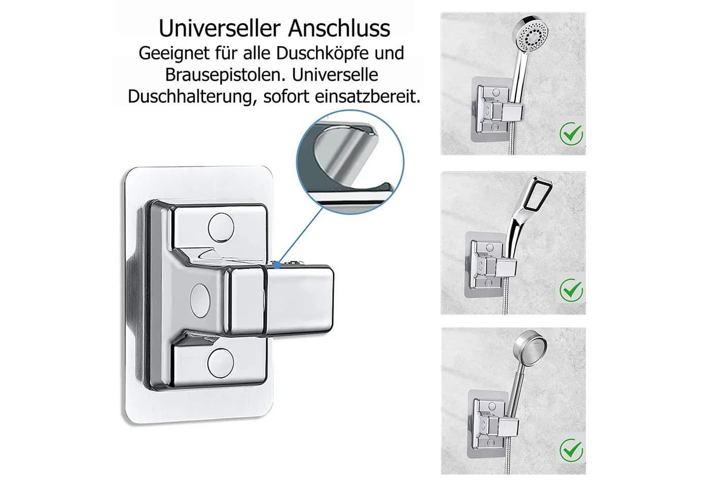 FOUORTUNATE-BEE Brausehalter 2er-Set selbstklebend ohne Bohren - Bild 4