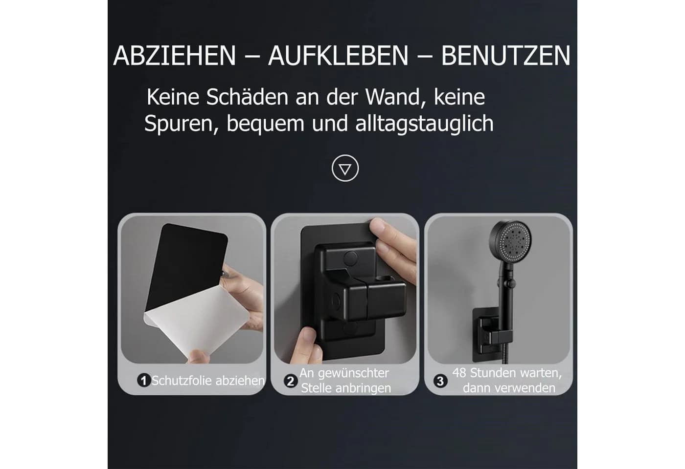 FOUORTUNATE-BEE Brausehalter 2er-Set selbstklebend ohne Bohren - Bild 5