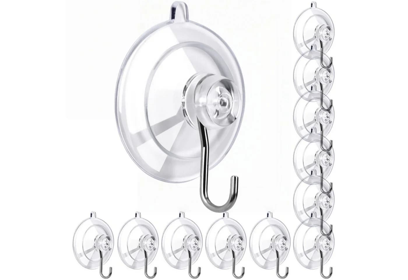 FOUORTUNATE-BEE Saugnapf Haken 12er Set Edelstahl Transparent - Bild 2
