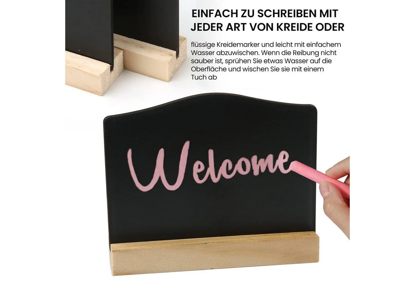 FOUORTUNATE-BEE Kreativset 10× Mini Kreidetafeln mit Ständer - Bild 4