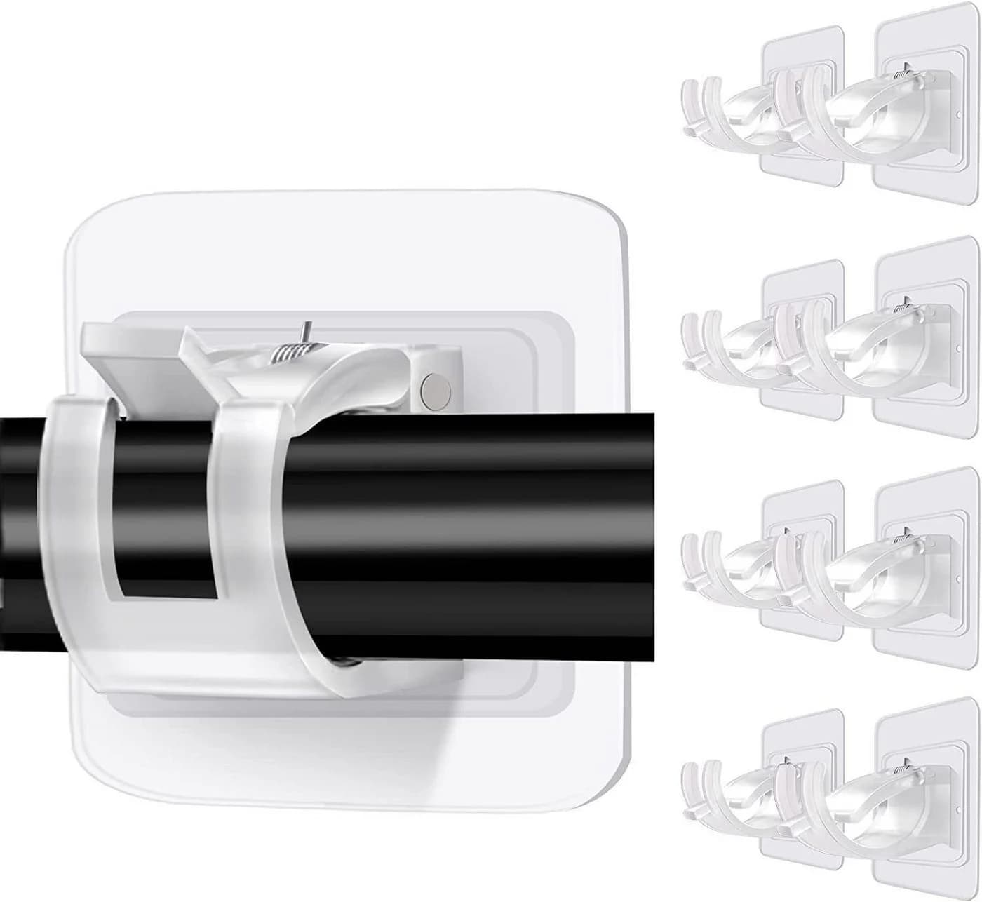 FOUORTUNATE-BEE Gardinenstangenhalter 8er Set selbstklebend transparent - Bild 2