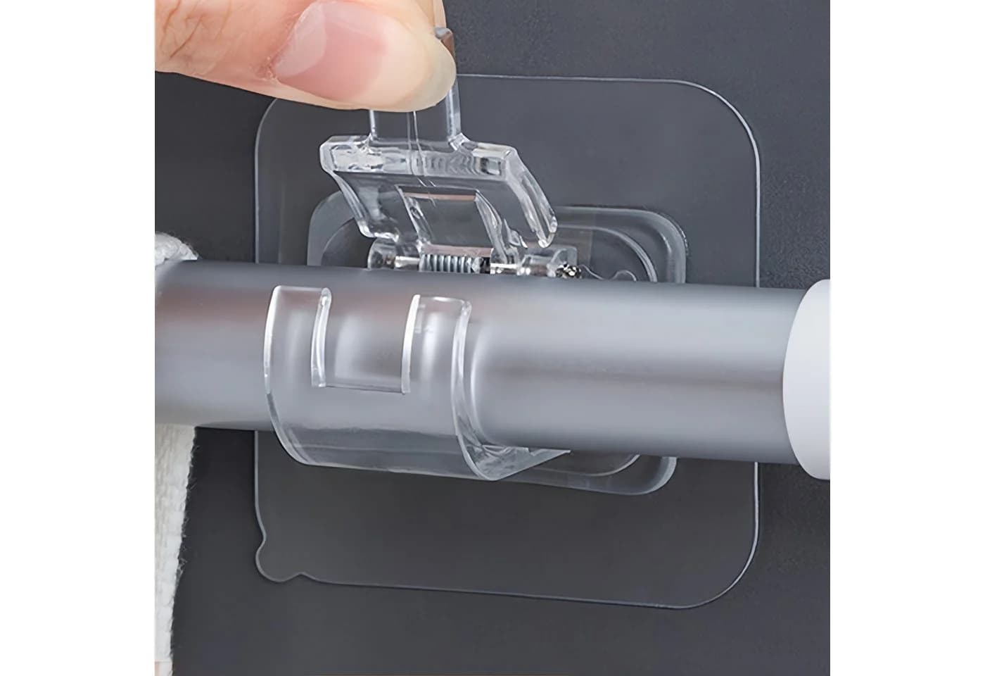 FOUORTUNATE-BEE Gardinenstangenhalter 8er Set selbstklebend transparent - Bild 5
