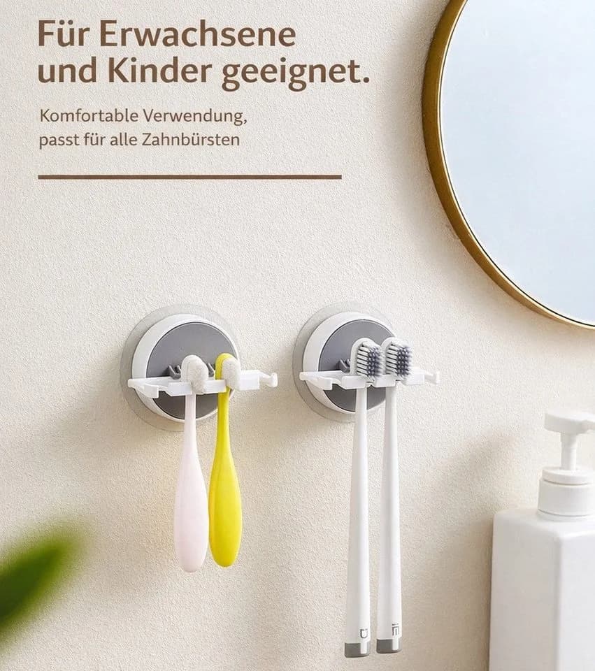 FOUORTUNATE-BEE Zahnbürstenhalter Wand selbstklebend 2er Set - Bild 4