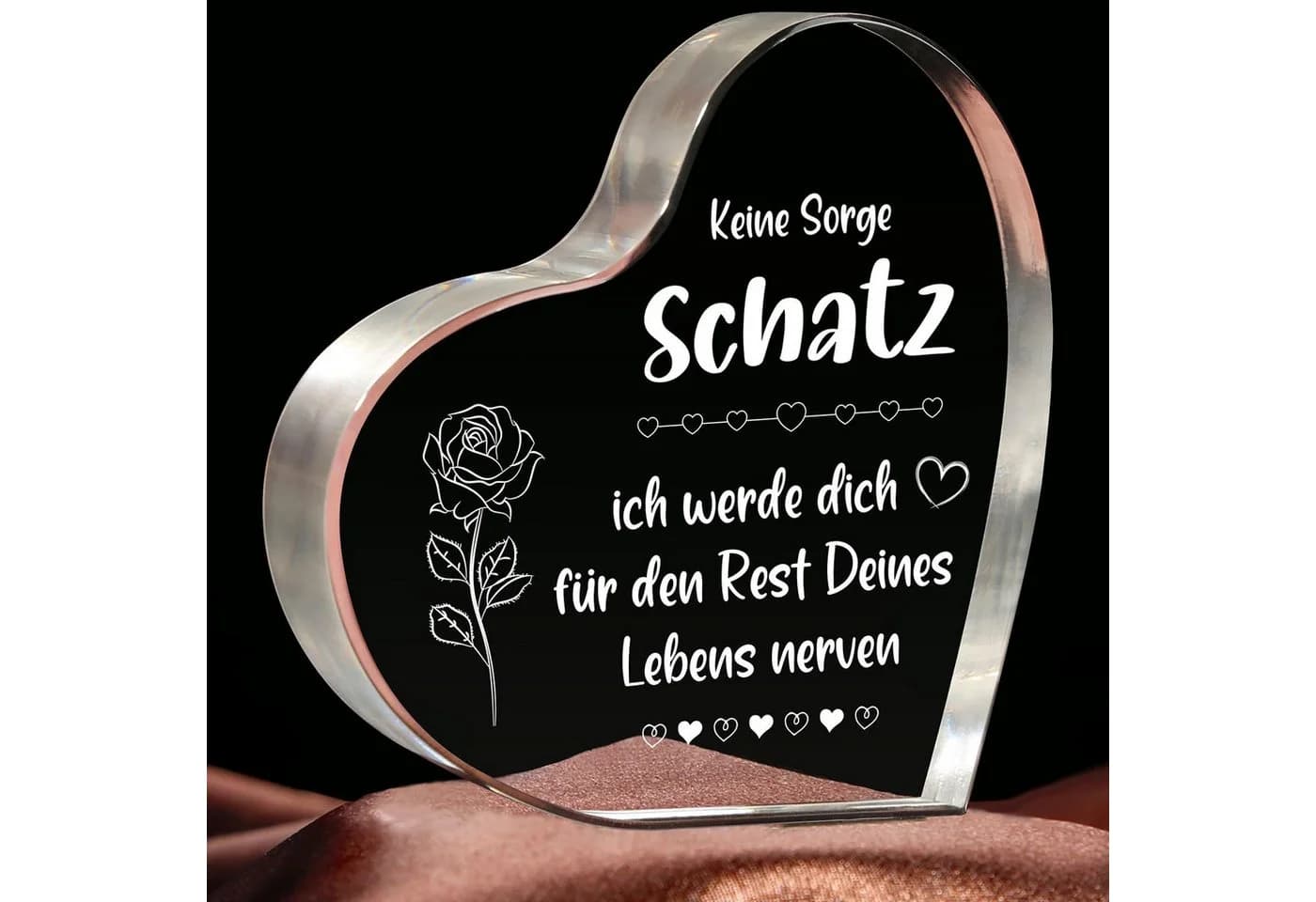 FOUORTUNATE-BEE Acryl-Herzbriefbeschwerer Romantisches Geschenk - Bild 2