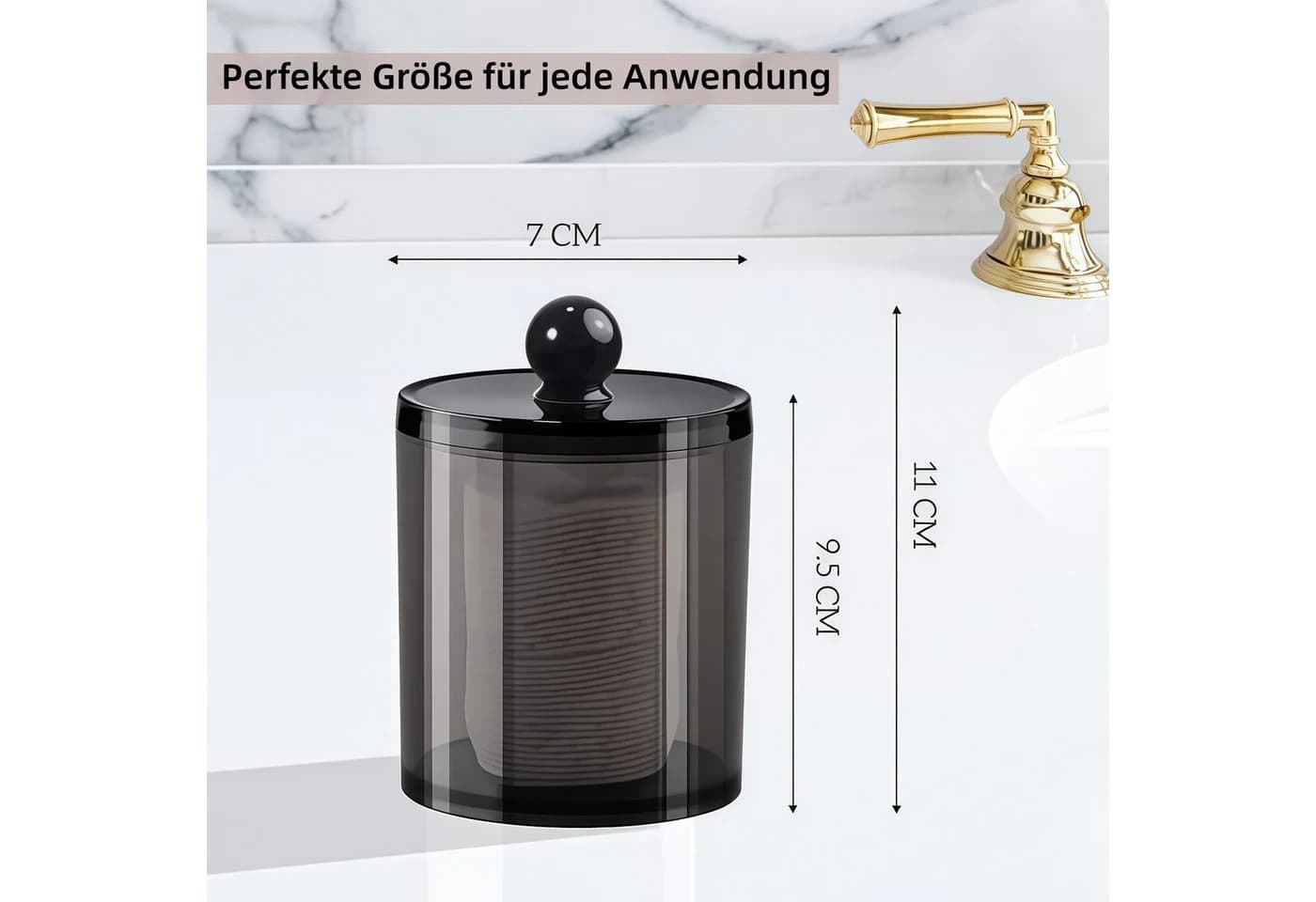 FOUORTUNATE-BEE Kosmetik-Organizer 3-tlg Transparent Schwarz