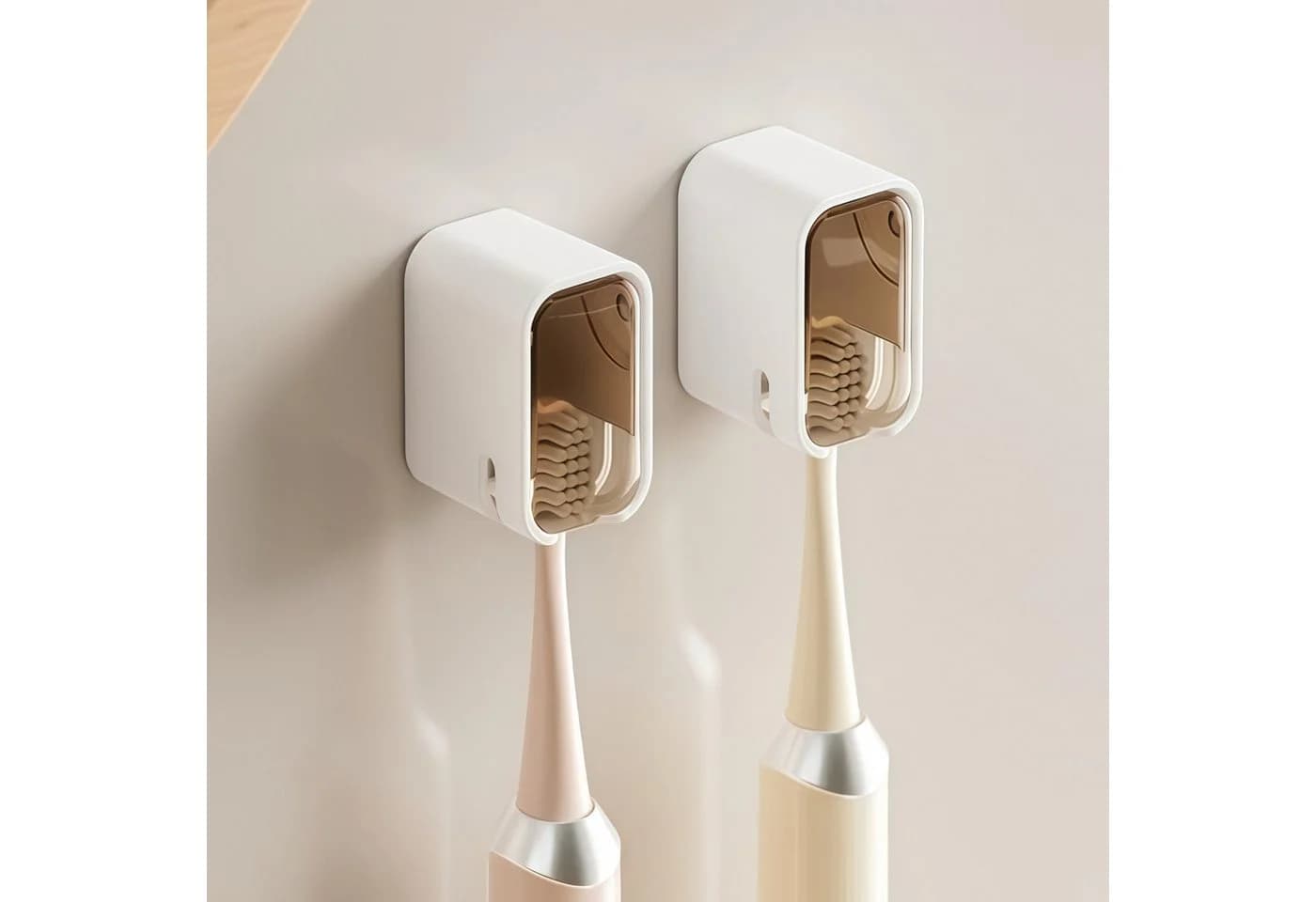 FOUORTUNATE-BEE Zahnbürstenhalter Wand Selbstklebend 3-teilig Braun - Bild 2