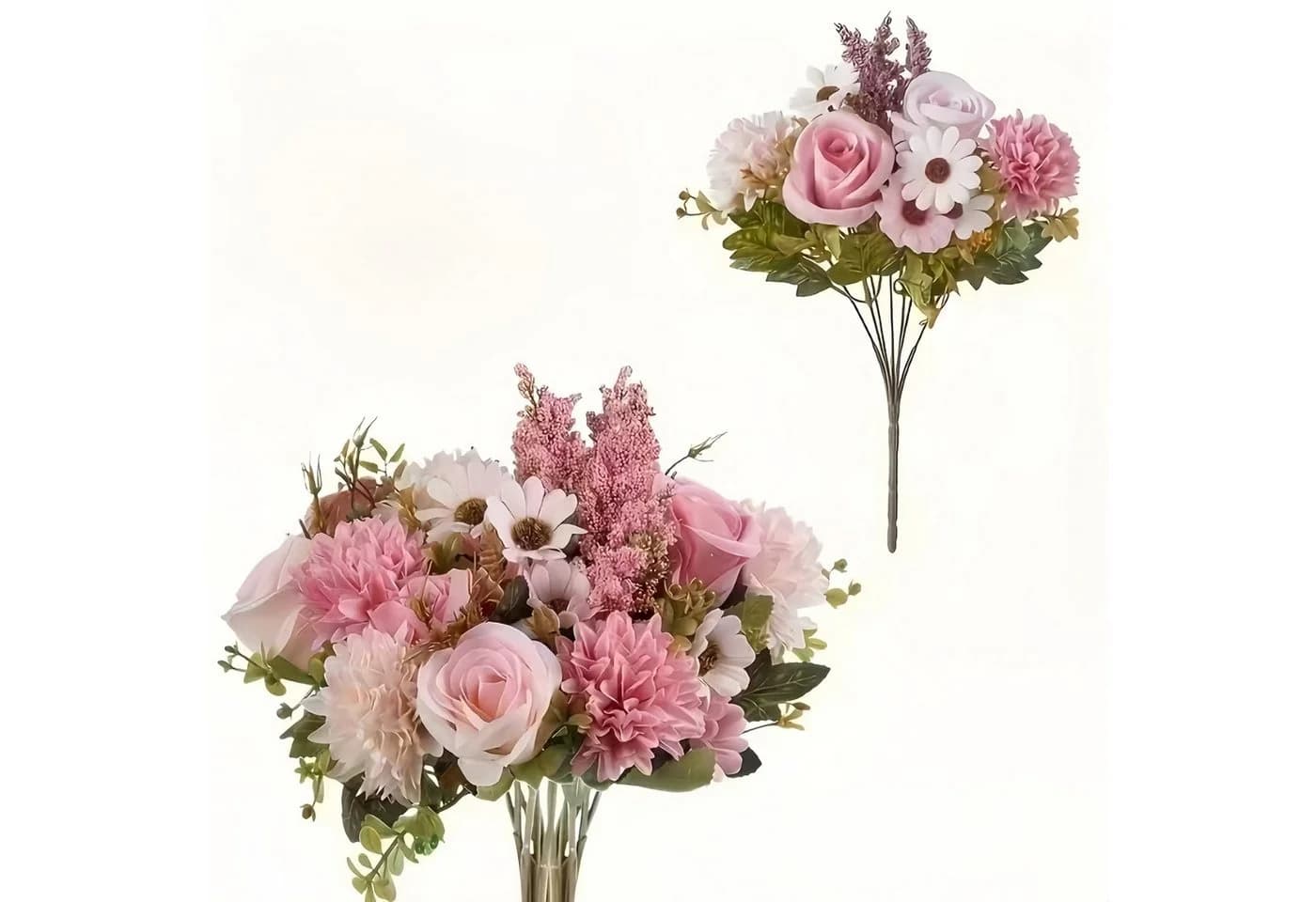 FOUORTUNATE-BEE Kunstblumenstrauß 2er-Set Rosa Seidenblumen