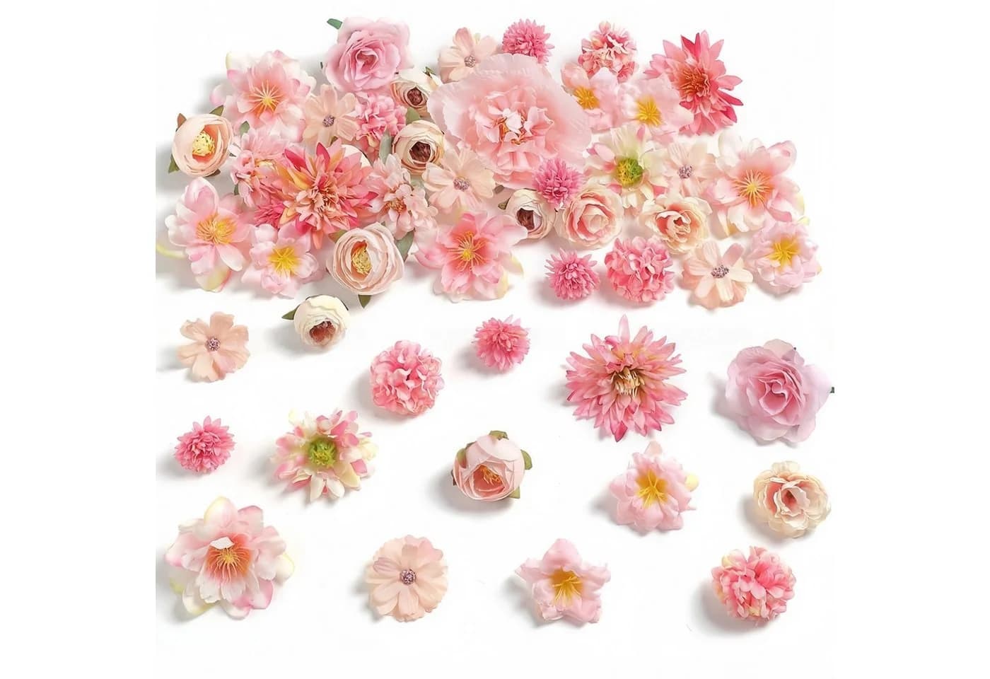 Kunstblumenstrauß 48 rosafarbene Mini-Kunstblumen für DIY-Deko