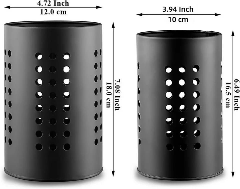 FOUORTUNATE-BEE Besteckhalter 2er Set Schwarz Edelstahl