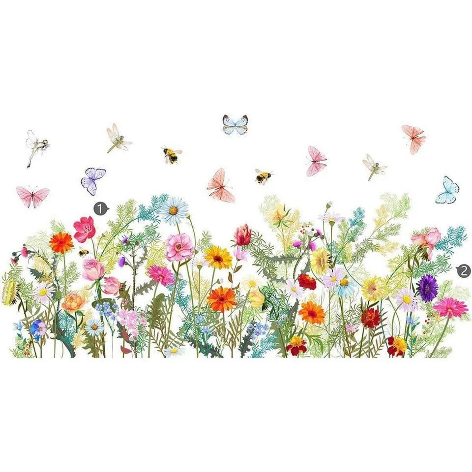 FOUORTUNATE-BEE Fenstersticker Blumen & Schmetterlinge Bunt - Bild 2