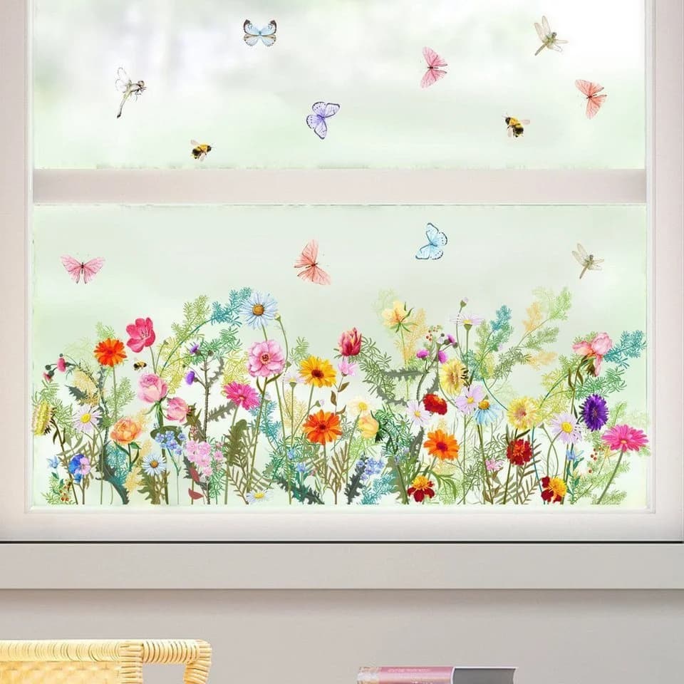 FOUORTUNATE-BEE Fenstersticker Blumen & Schmetterlinge Bunt - Bild 3