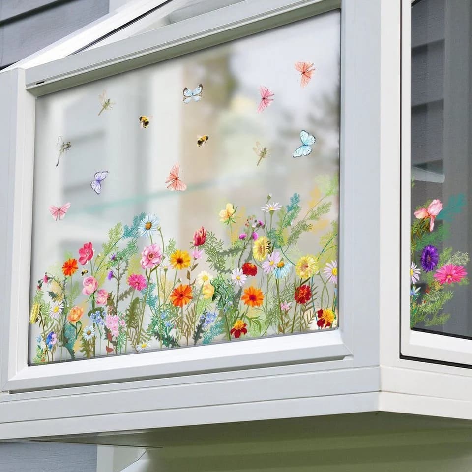 FOUORTUNATE-BEE Fenstersticker Blumen & Schmetterlinge Bunt - Bild 4