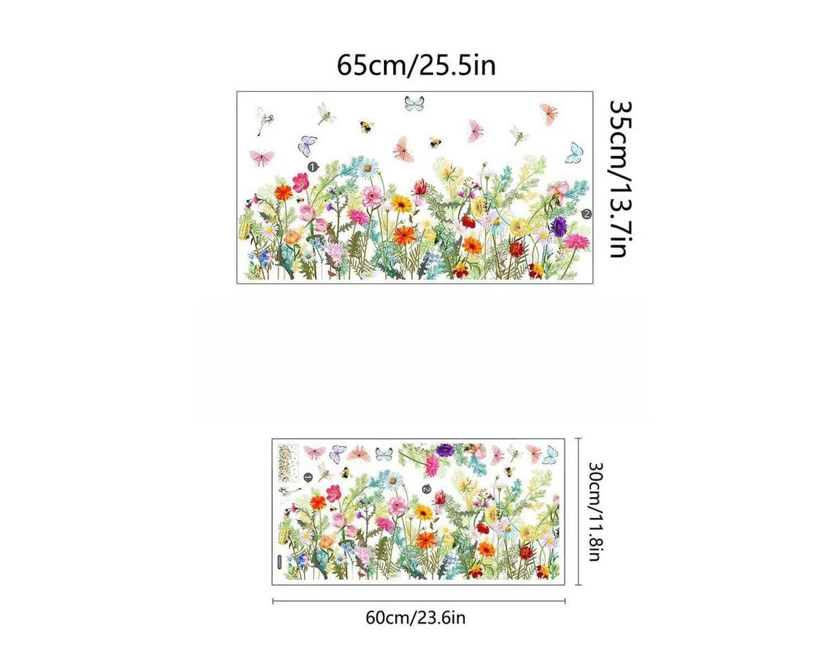 FOUORTUNATE-BEE Fenstersticker Blumen & Schmetterlinge Bunt - Bild 5