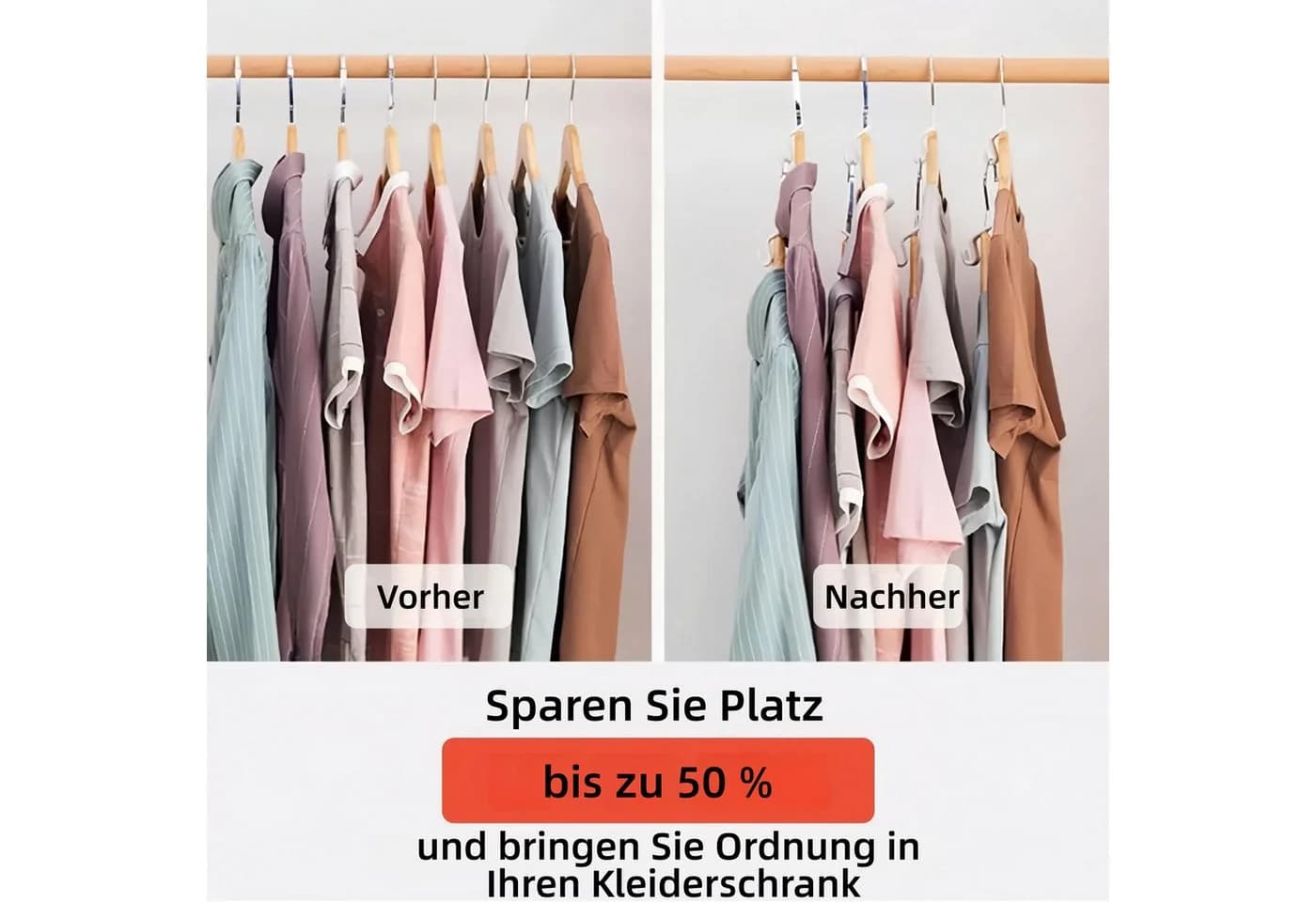 FOUORTUNATE-BEE Kleiderbügel-Verbinder 100er Set Multifunktionale Haken - Bild 4
