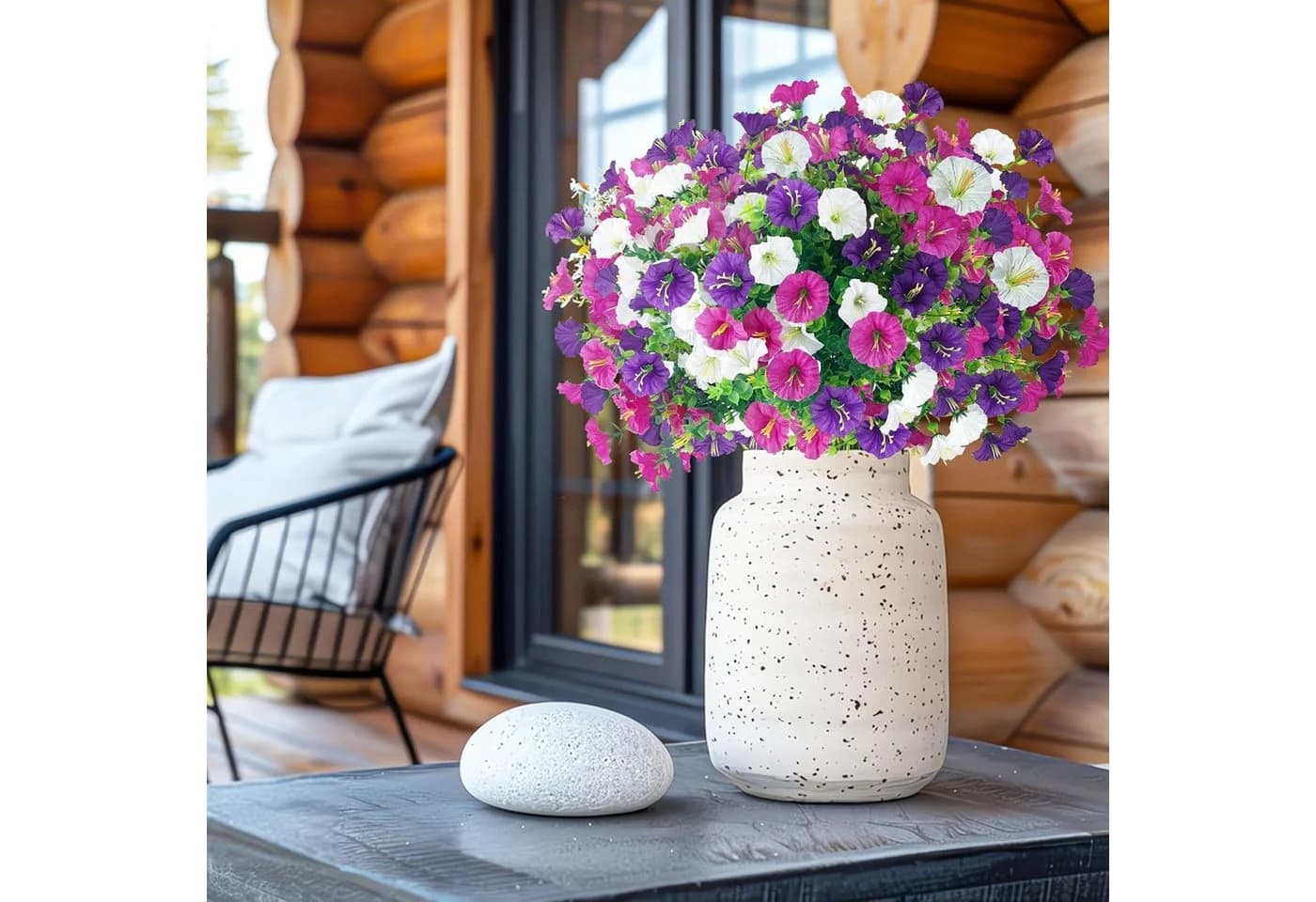 FOUORTUNATE-BEE Kunstblumenstrauß 9er Set Bunte Petunien Balkon - Bild 3
