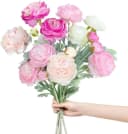 FOUORTUNATE-BEE Kunstblumenstrauß 5er Set künstliche Pfingstrosen Rosa Bild 2