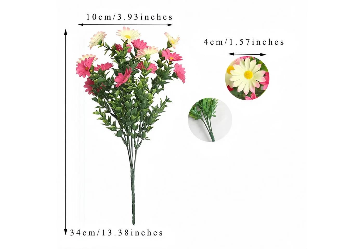 FOUORTUNATE-BEE Kunstblumenstrauß 9er Set Bunte Gänseblümchen