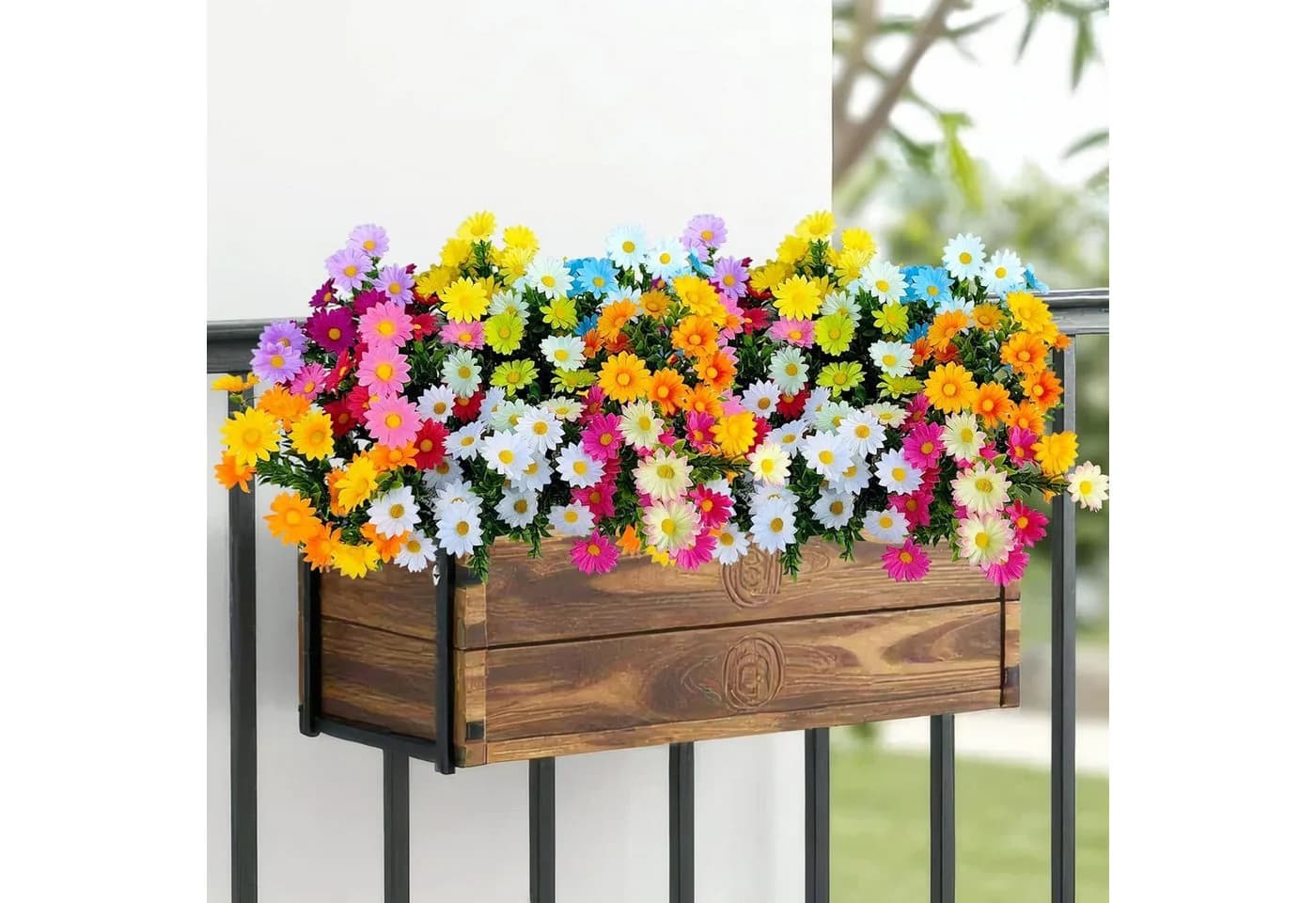 FOUORTUNATE-BEE Kunstblumenstrauß 9er Set Bunte Gänseblümchen - Bild 3