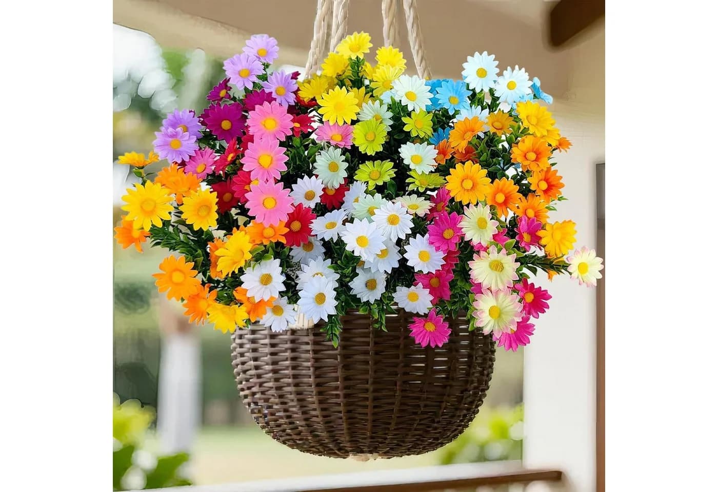 FOUORTUNATE-BEE Kunstblumenstrauß 9er Set Bunte Gänseblümchen - Bild 5