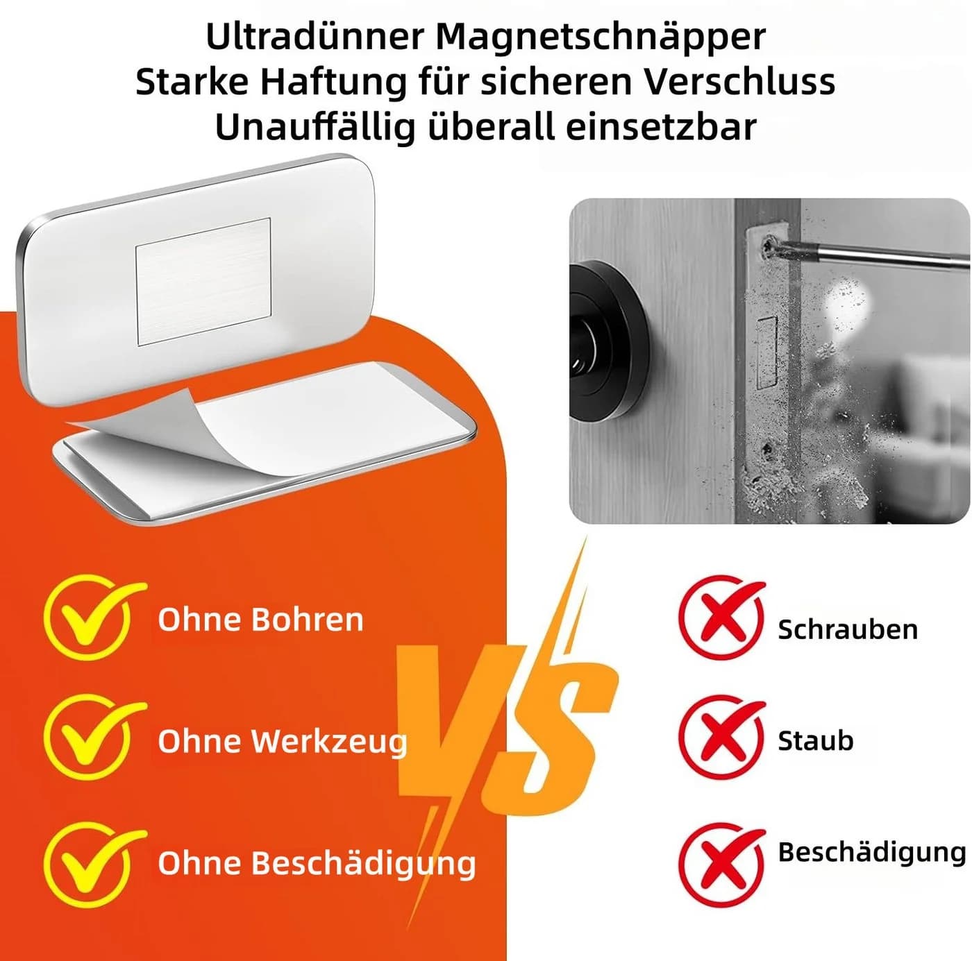 FOUORTUNATE-BEE Magnetschnäpper 6er Set Selbstklebend Ultradünn - Bild 4