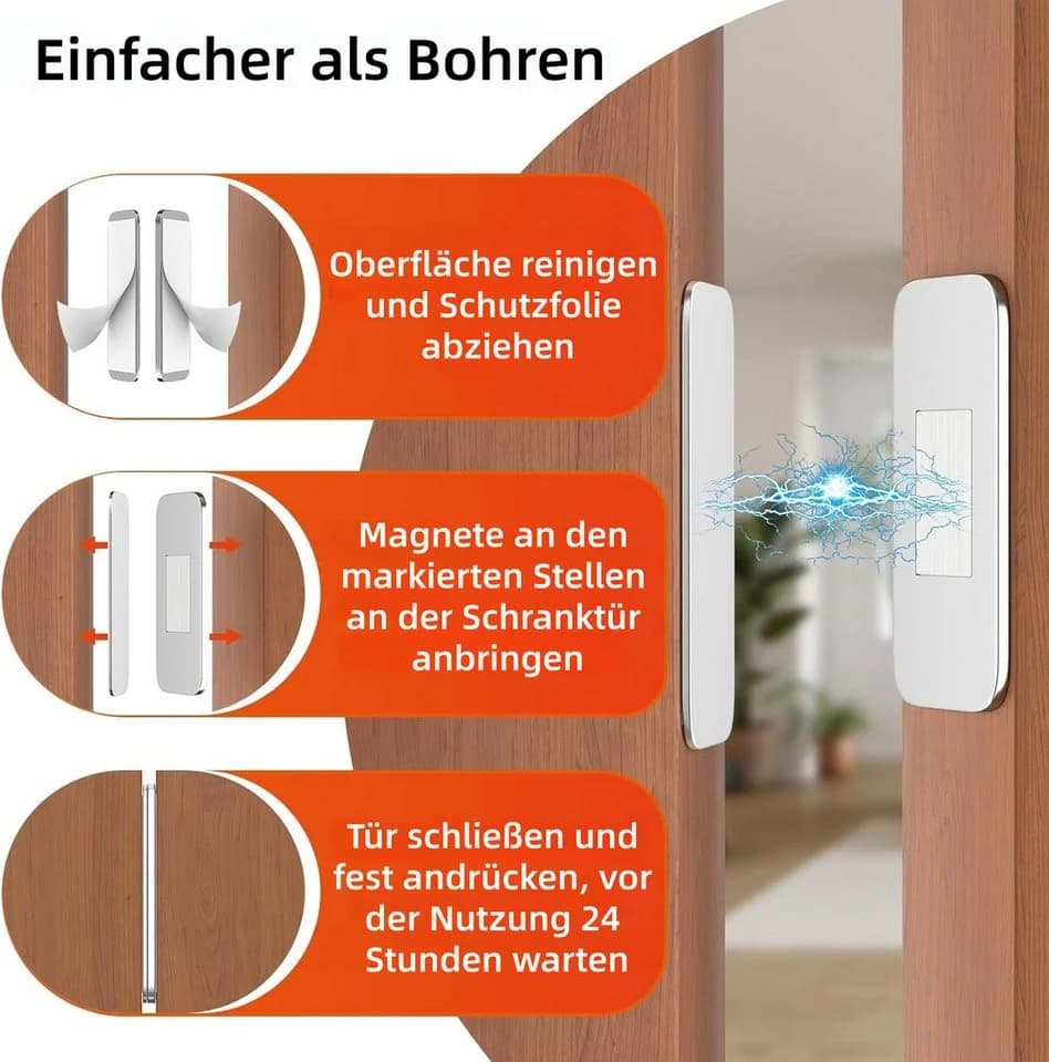 FOUORTUNATE-BEE Magnetschnäpper 6er Set Selbstklebend Ultradünn - Bild 5