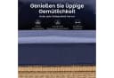 PHI VILLA Gartenlounge-Set 6-tlg. Beige Dunkelblau PE Rattan mit Kissen Bild 5