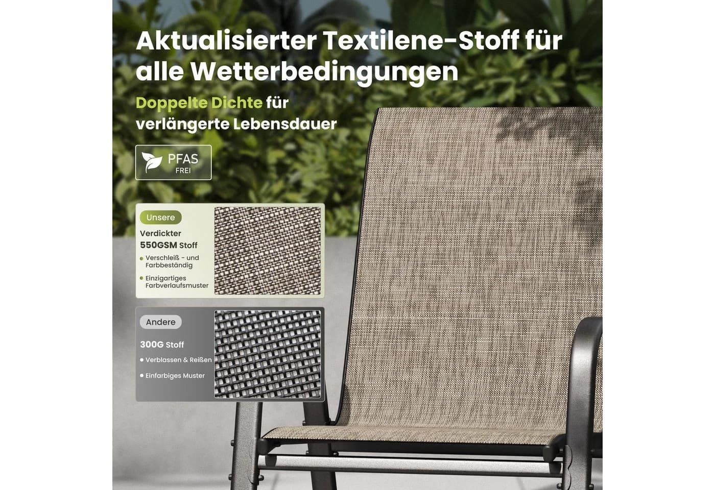 PHI VILLA Gartenstuhl Stapelbar Metall Hochlehner Wetterfest - Bild 4