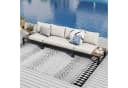 PHI VILLA Gartenlounge-Set Metall Beige mit Kissen und Tisch Bild 2