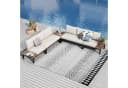 PHI VILLA Gartenlounge-Set Beige Metall mit Kissen und Tisch Bild 2