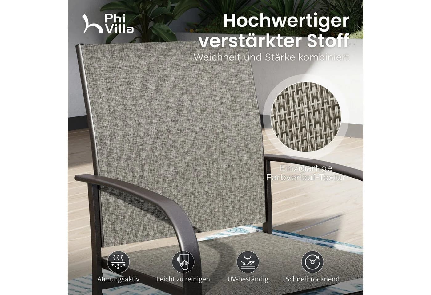 PHI VILLA Garten-Essgruppe 5-tlg. Braun Textilene - Bild 5